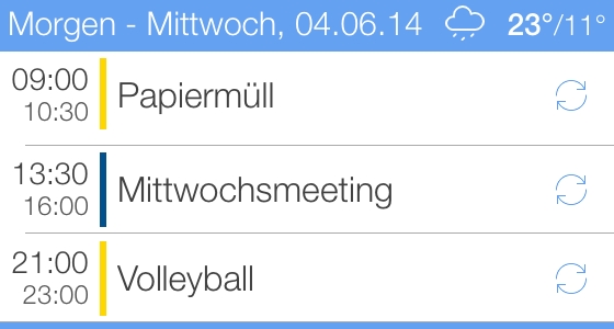 miCal Kalender App von Entwicklungsschmiede mit Update