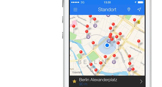 Haltestelle App für Apple iPhone zeigt Bus und Bahnen an