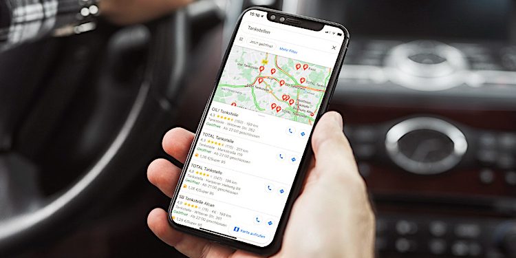 Google Maps: Benzinpreis Anzeige von deutschen Tankstellen