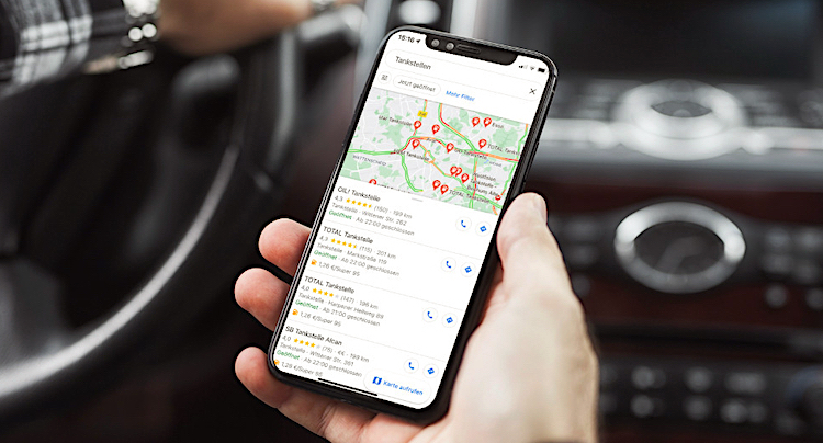 Google Maps: Benzinpreis Anzeige von deutschen Tankstellen