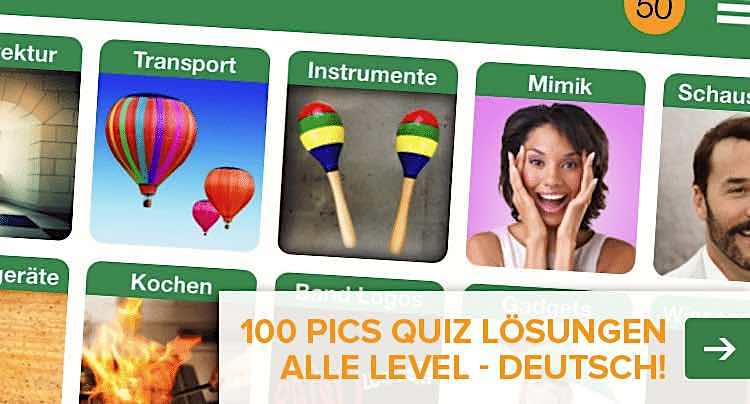 100 Pics Quiz Lösung Profilbilder alle Level Bilder auf Deutsch