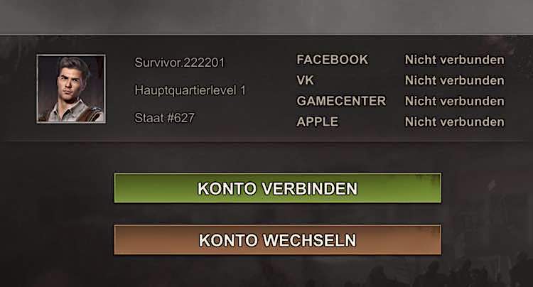 State of Survival Spielstand Konto auf neues Handy übertragen