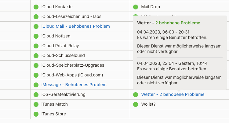 Apple hat Probleme mit hauseigener Wetter-App