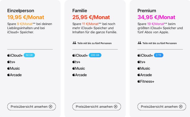Apple: Abonnements wie Apple One und Apple Arcade werden teurer