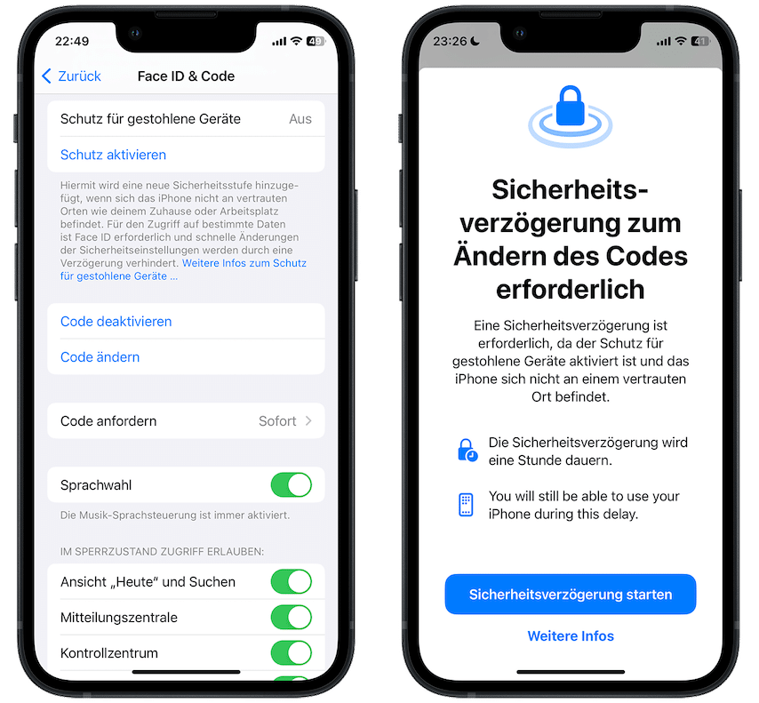 Apple iOS 17.3 inklusive „Schutz für gestohlene Geräte“